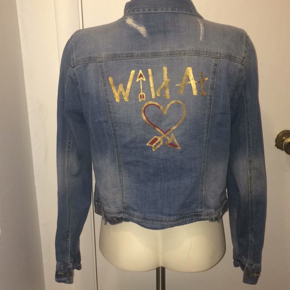 Cato Distressed "Wild At 💛" Denim Jacket - Picture 3 of 7